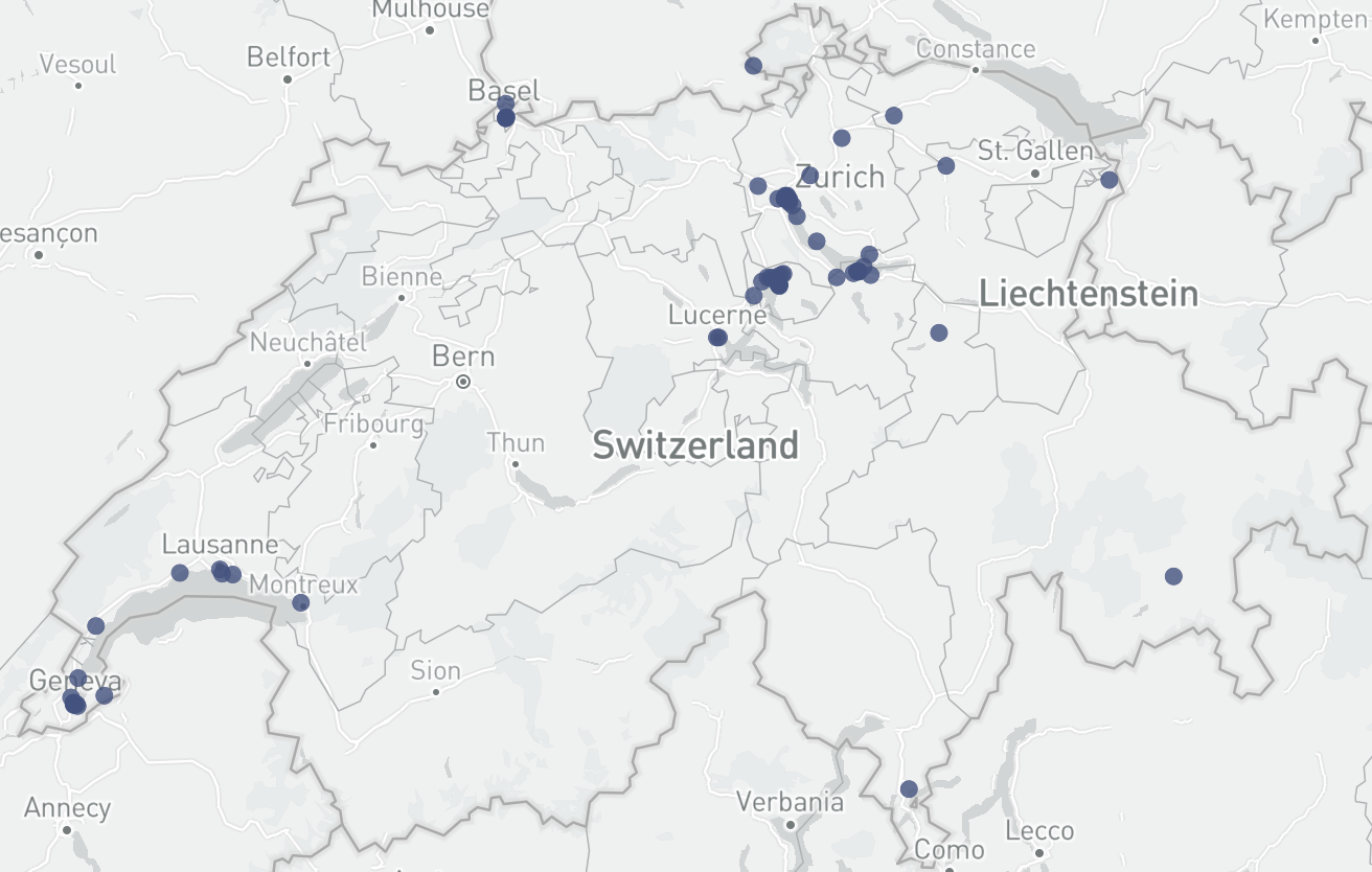 Map SIngle Family Office Switzerland
