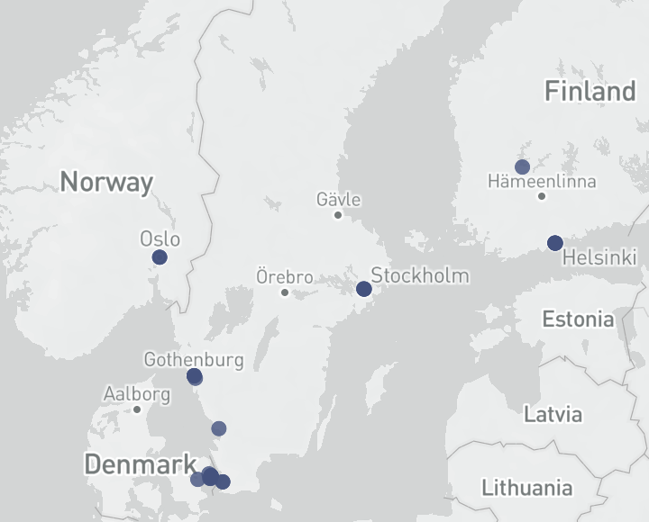 Map Multi Family Office Scandinavia